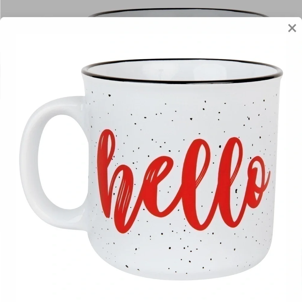 HELLO KITTY FACE 20OZ CERAMIC CAMPER MUG.  Excellent condition.
